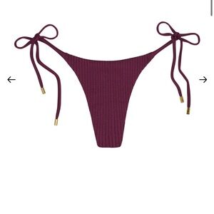 Monday Swimwear Palma Thong - Eggplant Wide Rib - Eggplant Wide Rib NWT